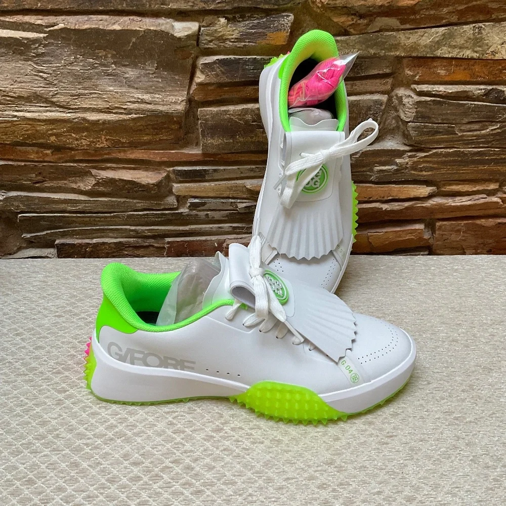 G/FORE White and Neon Green Athletic Shoes - Picture 1 of 9